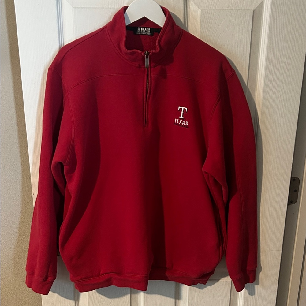 Quarter-Zip Fleece Pullover - Red MLB Texas Rangers baseball